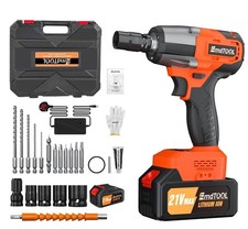 2000Nm Impact Wrench Electric Cordless 1/2'' Driver + Battery for Car Tyre Wheel