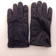 Isotoner Men Black Winter Dress Gloves L with line detail
