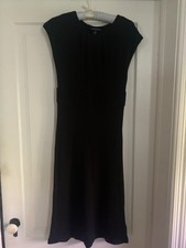 Banana Republic Black Wool Blend  Knit Midi Cocktail Dress Size 6