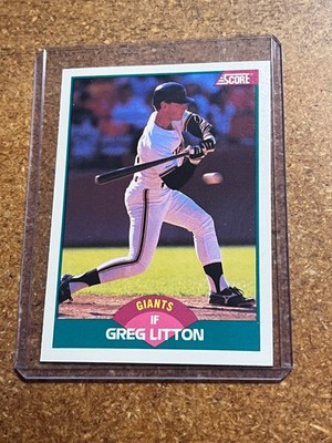 1989 Score Rookie & Traded Baseball # 86T Greg Litton RC