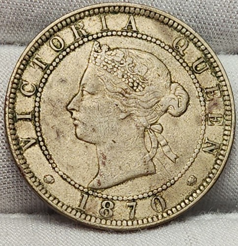 1870 Jamaica One Penny Coin, Queen Victoria, Low Mintage Of Only 120K, M-J70A