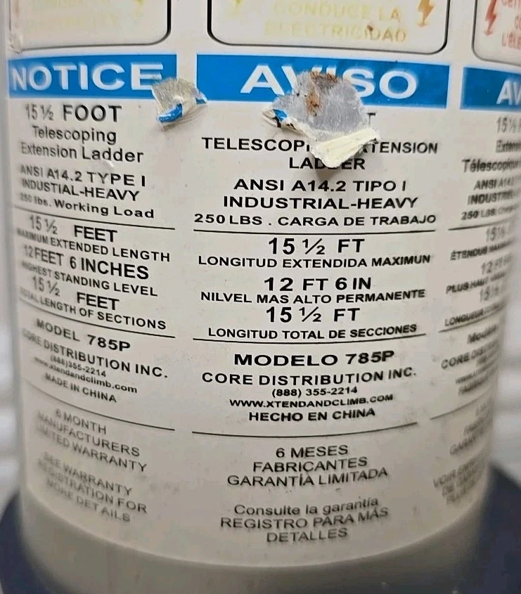 Escada de extensão telescópica 785P+ Xtend & Climb 15,5' - Imagem 3 de 4