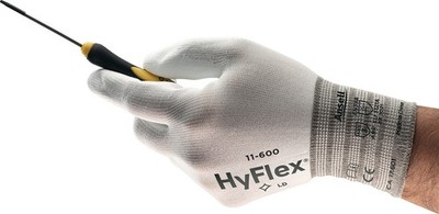 12x Handschuhe HyFlex 11-600 Größe 8 weiß EN 388 PSA-Kategorie II ANSELL