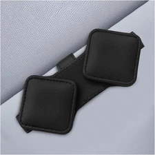 Sunglass Holder for Car Visor, Magnetic Leather Glasses Eyeglass Clip, Car Ha...