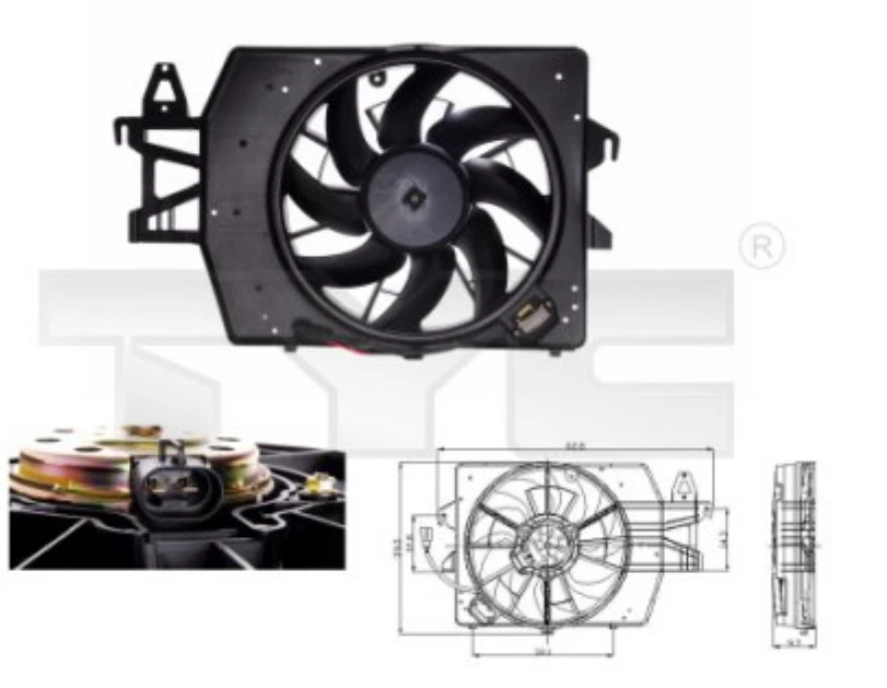 Lüfter Motorkühlung für Ford Escort 6 mit Klimaanlage - TYC - Image 2 of 2