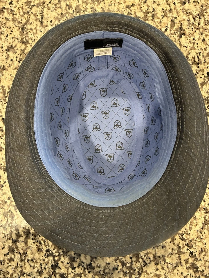 PETER GRIMM SOMBRERO FEDORA ESTAMPADO NEGRO/GRIS DISEÑO DECORACIÓN TALLA L/XL Foto 3 de 4