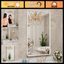 24x36 White Metal Framed Bathroom Mirror - Ro...