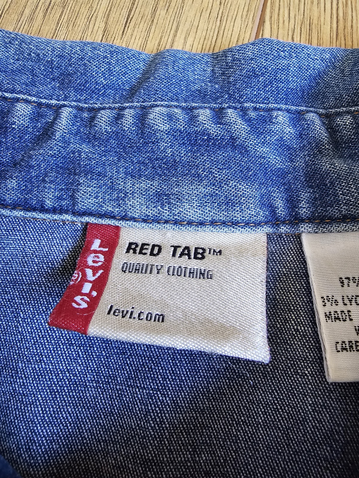 VTG Y2K Levi's Womens Denim Western Shirt Blue Snap Long Sleeve Size Large UK 14 image 4
