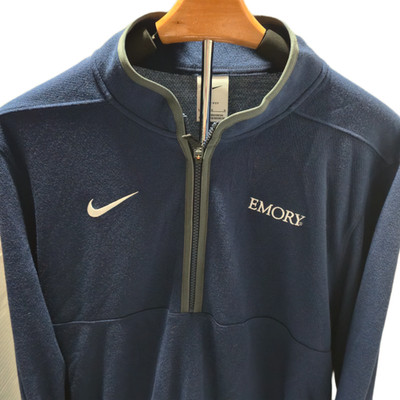 Nike Men's Emory University Dri-Fit Victory 1/4 Zip Pullover Navy Blue Large