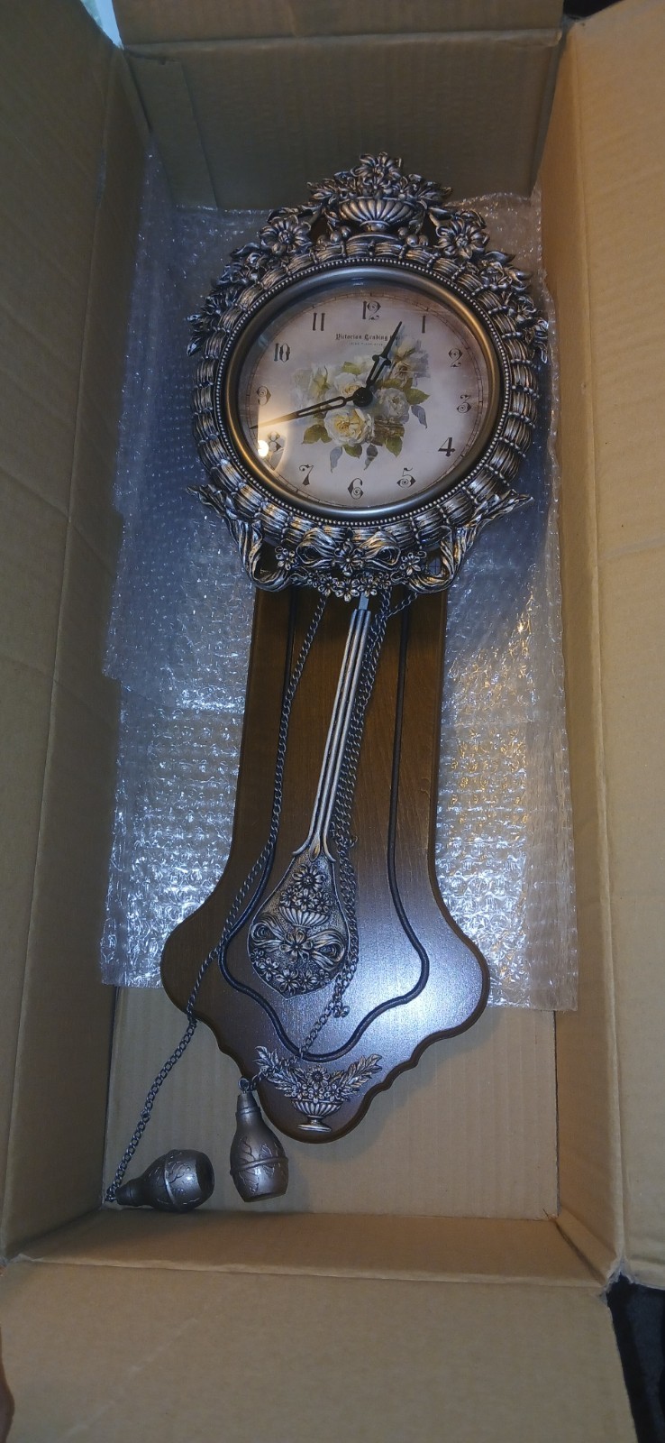 Victorian Era Reproduction Wall Clock New In Box Unused Working