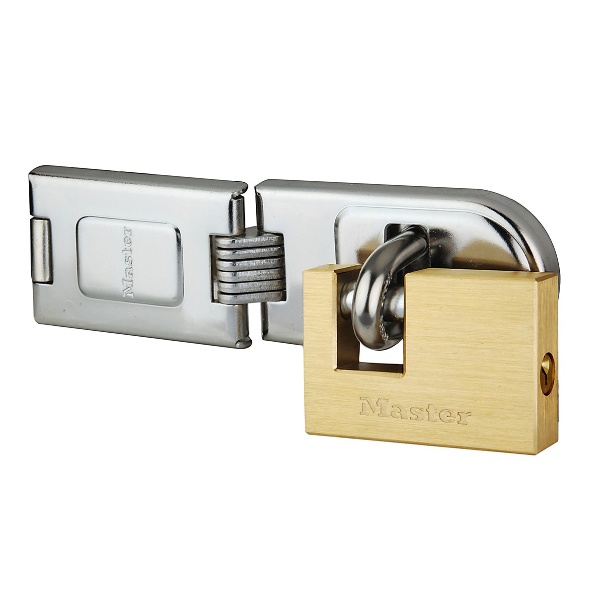 Moraillon anti sciage Master Lock 606720EURD avec cadenas en acier cemente haute protection