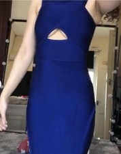 HOUSE OF CB London Sahar Electric Blue Off The Shoulder Bandage