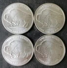 Lot of Four CNT Minting 1oz Silver Buffalo Rounds