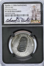2019-S 50c Apollo 11 50th Ann NGC PF70D Ultra Cameo Graded Silver Coin 1st Day