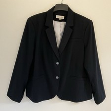 Calvin Klein Women Blazer Plus Size 22W Black 2 Button