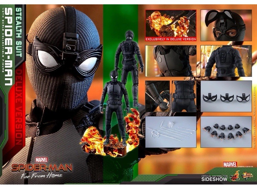 Hot Toys: Spider-Man (Stealth Suit) Deluxe Version: Spider-Man: Far From Home