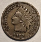 #1 "fine++" Nicer Low Mintage 1908 S Indian Head Cent