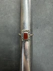 3.4g VTG Sterling Silver 925 Red Inlay & Marcasite Ring Size 7.25 Jewelry Lot A