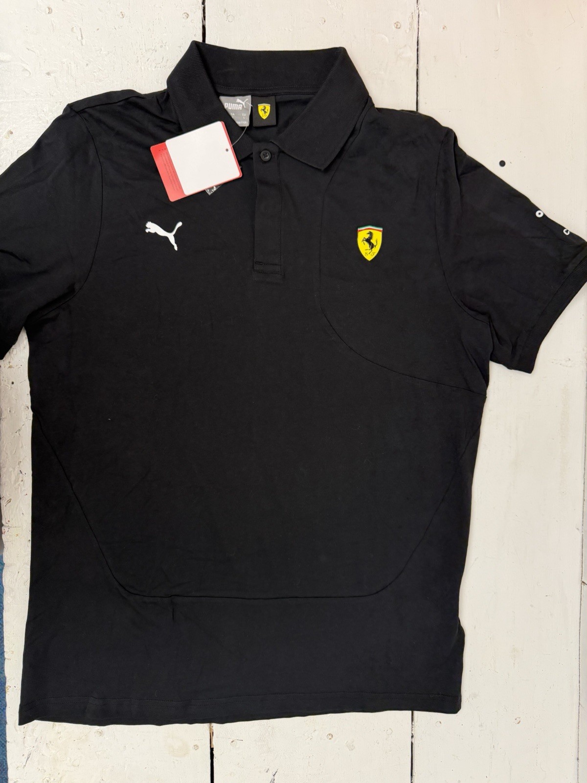 Scuderia Ferrari F1 Mens L Classic Polo Shirt Black Puma NWT thumbnail 4
