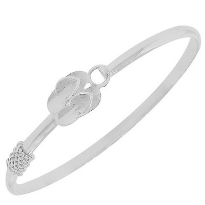 925 Sterling Silber Hausschuhe Charm klassischer Damen Armreif Armband mit Verschluss