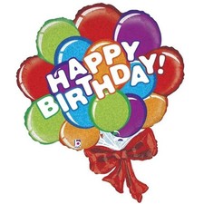 Palloncino Mylar Happy Birthday multicolore 37″ lunghezza 94 cm