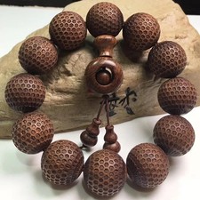 20mm 12 pcs Beads Natural Wood Carving Men Woman Lucky Bracelet Buddha Jewelry