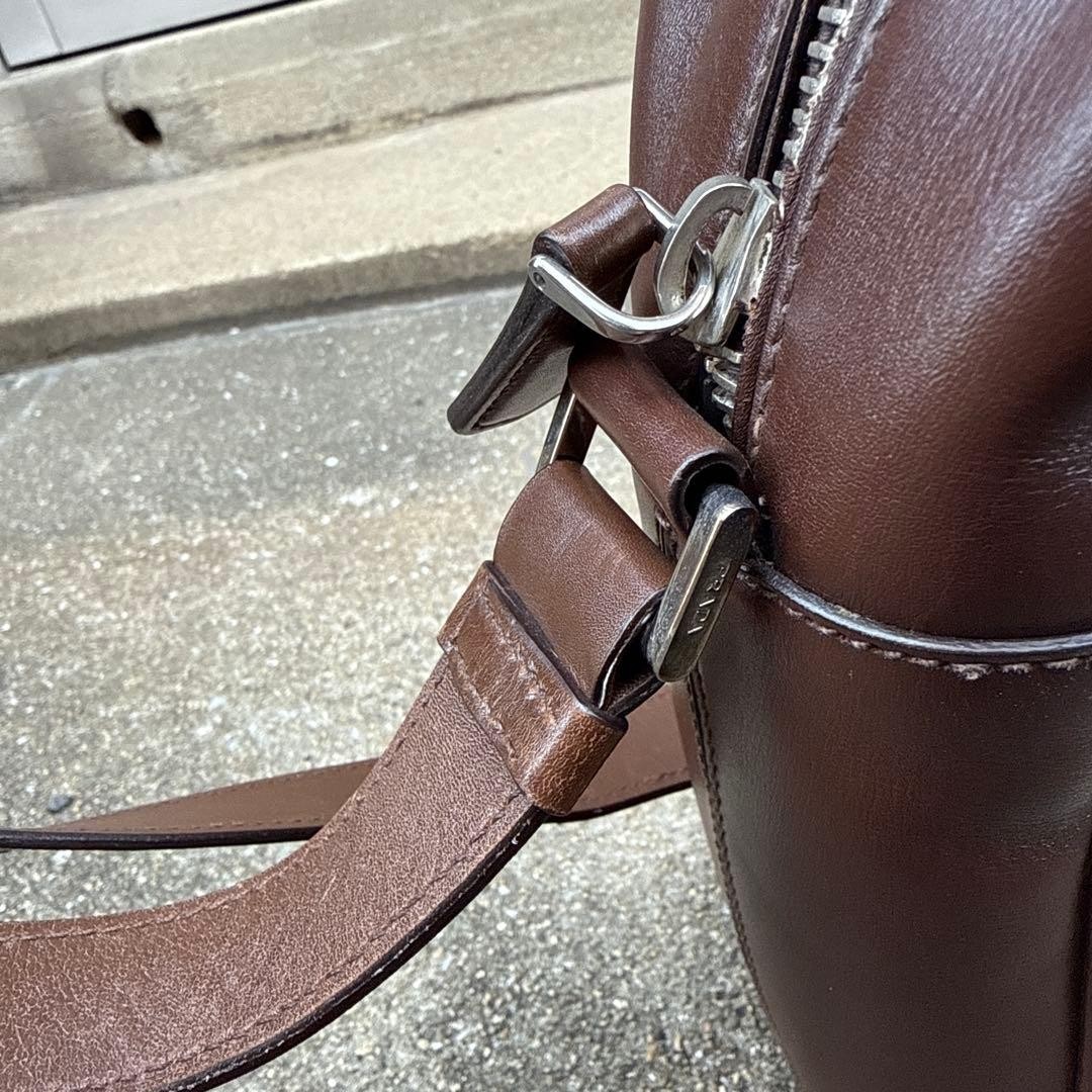 PRADA Leather Shoulder Bag Brown White Prada thumbnail 6