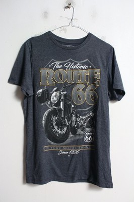Route 66 bedrucktes Motorrad-T-Shirt für Herren - Größe S Small (M14)