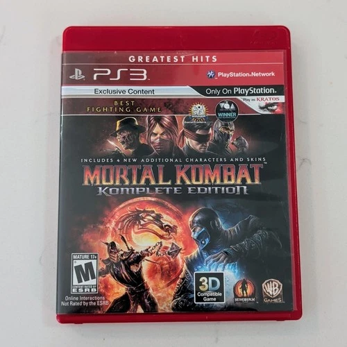 Mortal Kombat Komplete Edition (Sony PlayStation 3, 2012) Greatest Hits - Tested