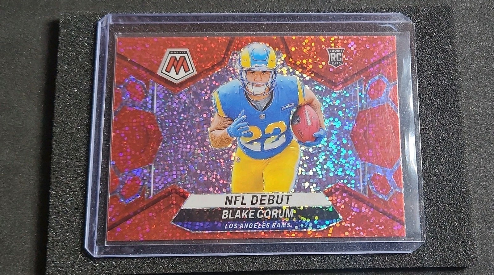2024 Panini Mosaic - NFL Debut Blake Corum #278 Red Sparkle Prizm (RC)