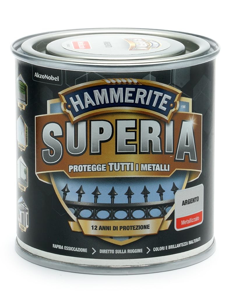 Hammerite Superia smalto metallo antiruggine interno e esterno, Metallizzat cdfU
