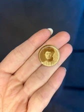Antique 1898 Photo Portrait Pinback Button Woman Celluloid Whitehead & Hoag Era