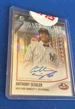 2018 Bowman Draft Night Autographs Anthony Seigler #DNA-AS 44/99 (AU, RC)