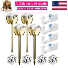 12 Pcs Ear Piercing Kit Disposable Ear Piercing Gun Kit with 4 Pcs 6 Prong Se...