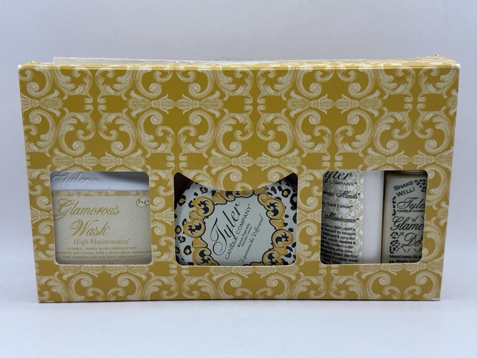 Tyler Candle ALTO MANTENIMIENTO Glamorous Suite IV Lavado, Vela, Loción, Spray NUEVO Foto 2 de 4