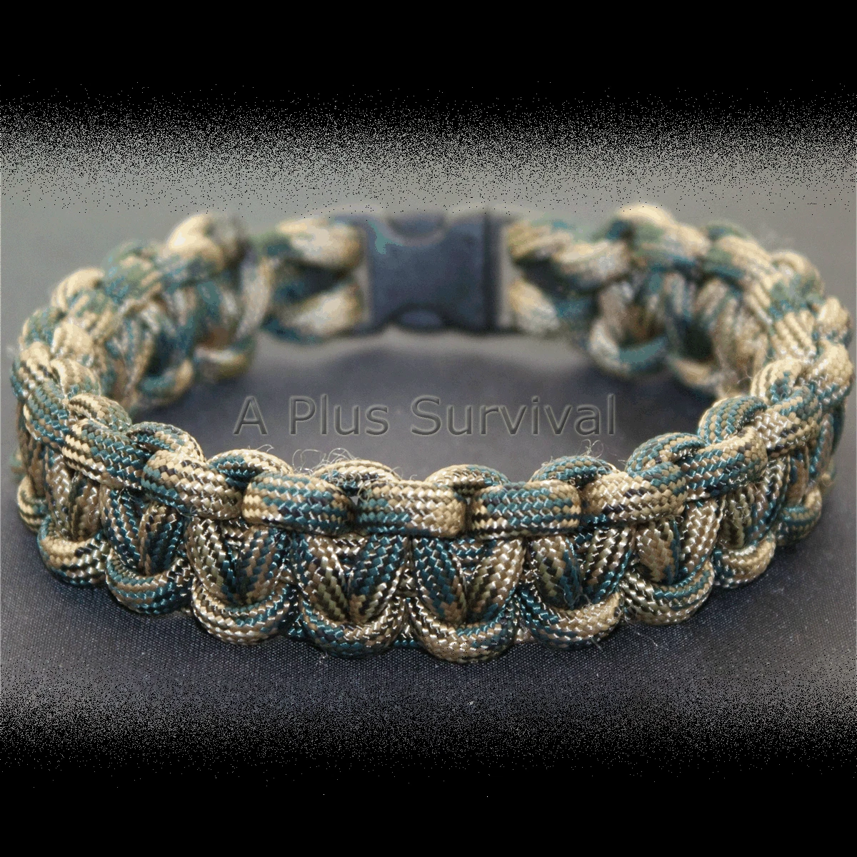 Green Camouflage - Cobra Weave Paracord Bracelet - Galaxy Army Navy