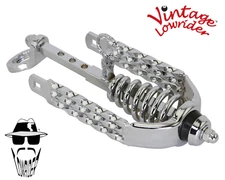 ORIGINAL F&R Vintage Lowrider Chrome Triple Square Twist Suspension Fork Slammer