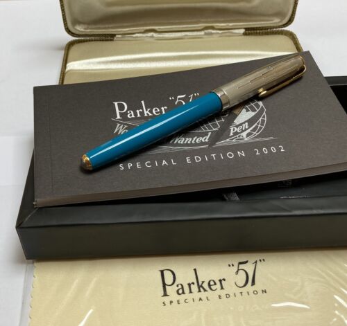 Parker 51 2002 Special Edition Fountain Pen in Turquoise - Zdjęcie 1 z 12
