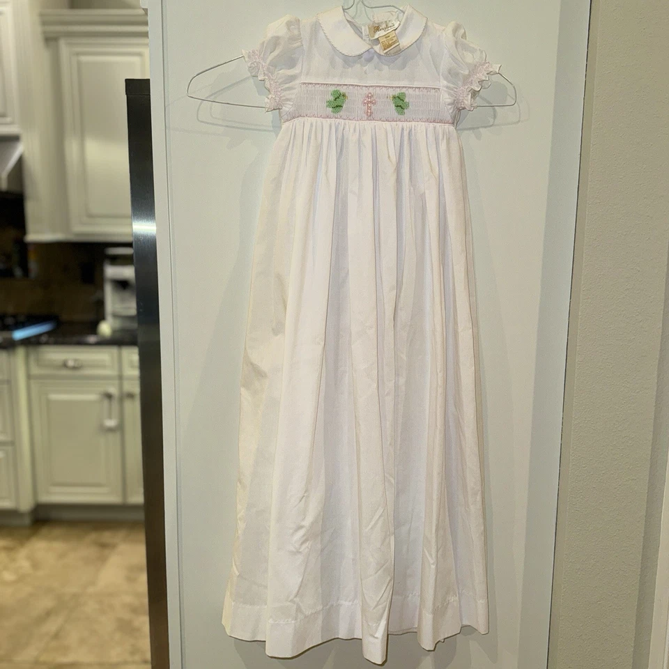 COLECCIÓN ROSALINA 6M Vestido de Bautizo Obispo Calzoncillo Bordado Cruz - Blanco Foto 3 de 4