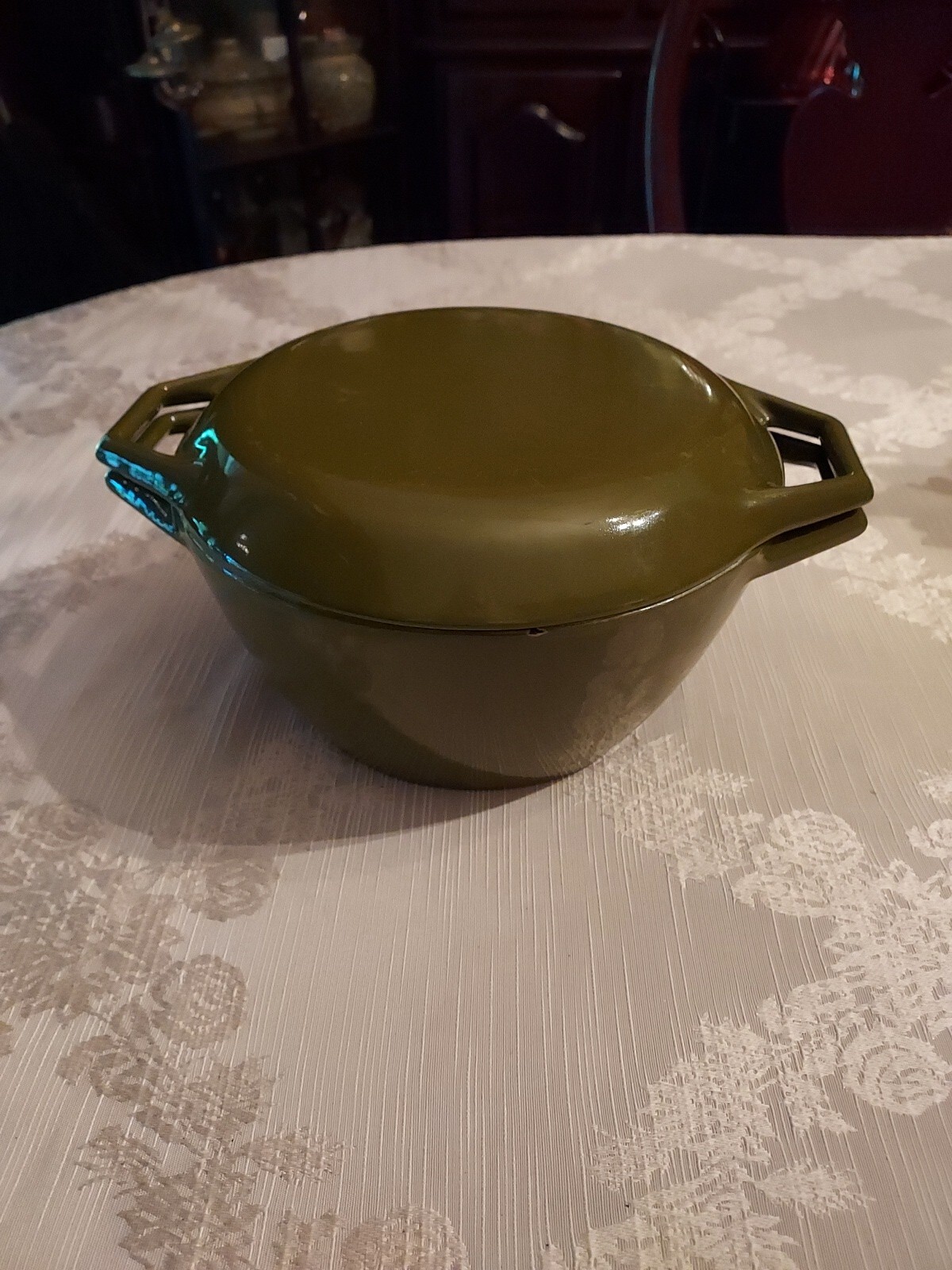 Vintage Copco Michael Lax Denmark D2 Cast Iron Enamel 2.5 Qt. Dutch Oven Green eBay