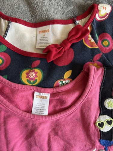 Gymboree Girls Size 7 & 8 Apple Guitar Dress Bundle Lot Of Two - Picture 3 of 5