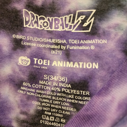 Dragonball Z Tie Dyed T-Shirt Toei Animation Mens S Anime Purple Turquoise - Picture 3 of 4
