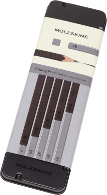 Moleskine Drawing Pencil Set in Tin Case (5 graphite pencils 6B, 4B, 2B, HB, H)