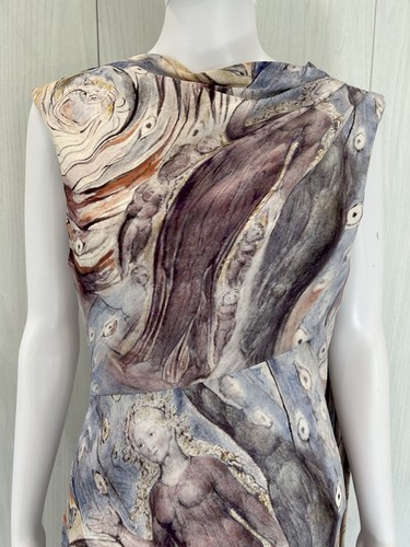 Vestido midi estampado Alexander McQueen William Blake Dante, US6 IT42 - Imagen 15 de 20