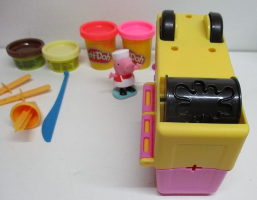 Play-Doh Peppas Eiswagen Spielset - Peppa & Schorsch Figuren + 5 Dosen Knete - Bild 6 von 7