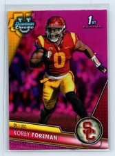 2023 Bowman University Chrome Pink Refractor Korey Foreman #190 USC Trojans