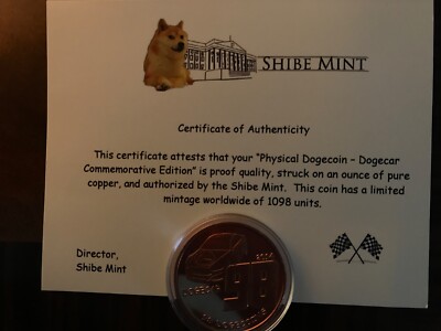 Shibe Mint ドージ年 （戌年）ドージ OFFICIAL 2014 Shibe Mint Dogecoin Rare Physical Coin 'DOGECAR