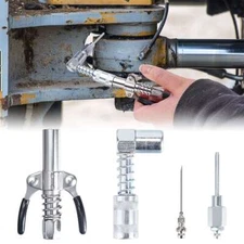 Grease Gun Coupler 90 Degree Adapter Needle Tips Dispenser Injection Needle Kit