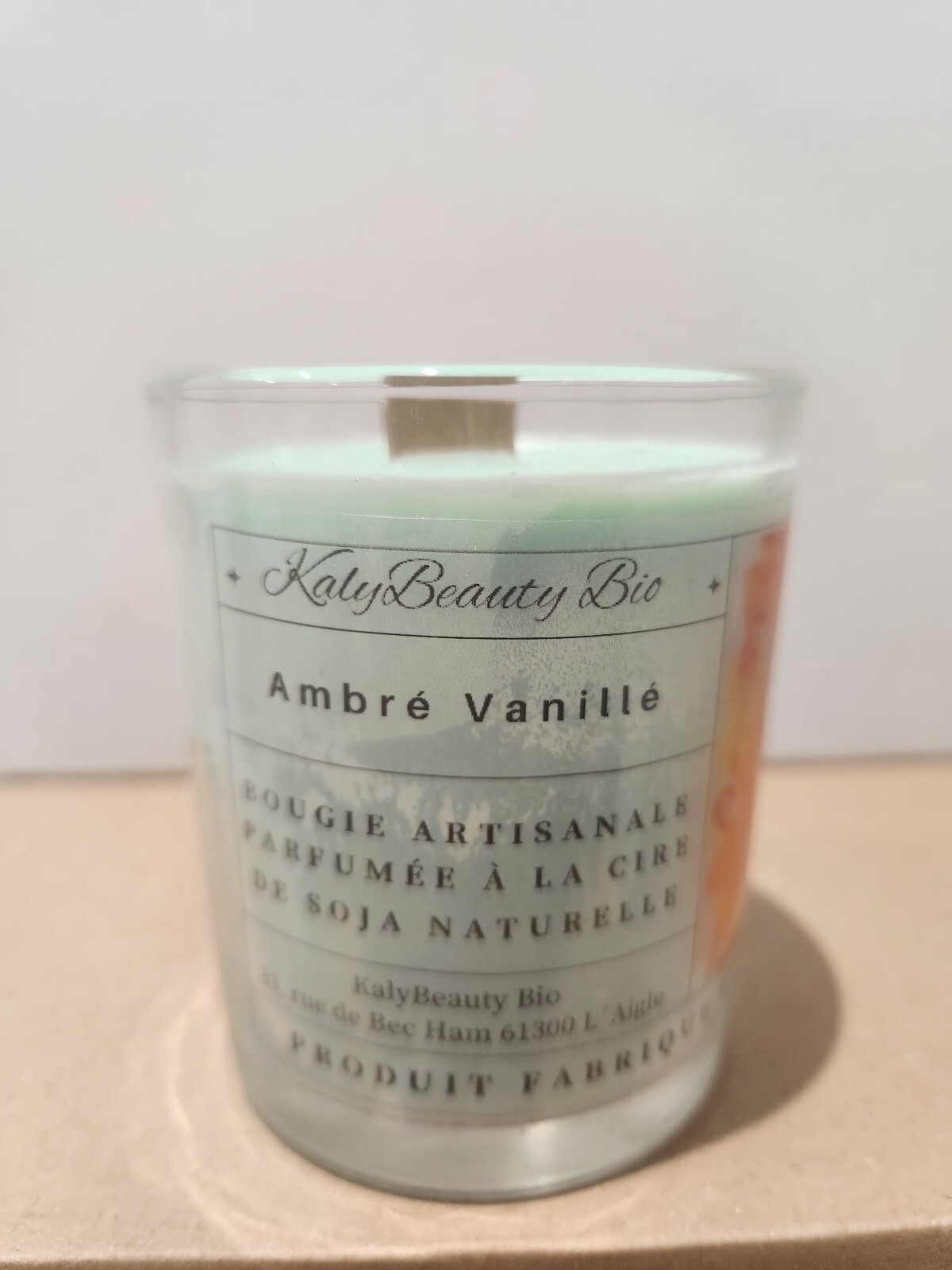 Bougie Vanille Ambrée parfumée longue durée 200ml pour décoration intérieure