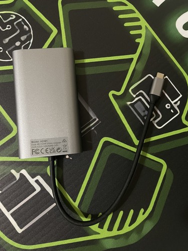 HyperDrive USB-C HDMI Cavo Convertitore Doppio 4K 60Hz 30Hz Pter HP-HDM1 Argento NUOVO - Foto 4 di 4